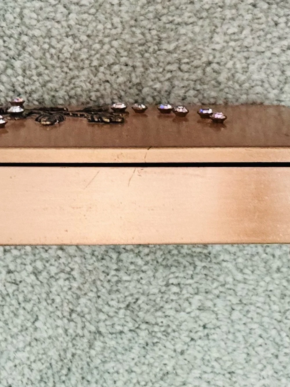 Vintage Floral Gold Tone Jewelry Box